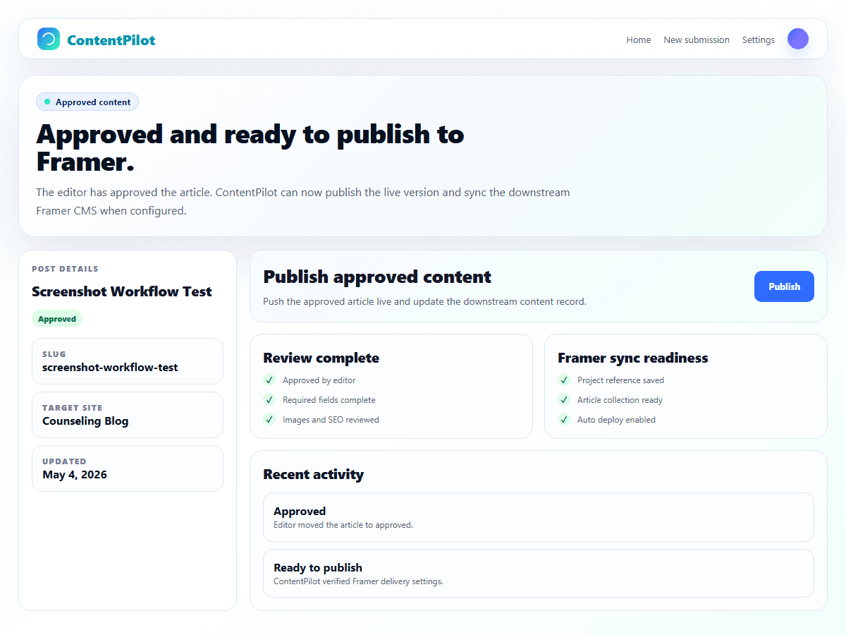 Prism Insights article approved and ready to publish